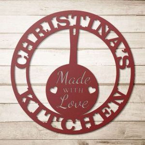 Personalized Kitchen Sign Made With Love Sign Cooking Sign Kitchen Decor  Home Decoration Gifts For Mom - Custom Laser Cut Metal Art & Signs, Gift 