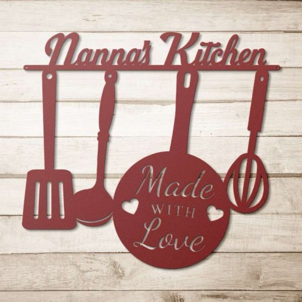 Personalized Kitchen Sign Nana’s Kitchen Metal Sign Kitchen Made With Love Kitchen Decor Gifts For Mom