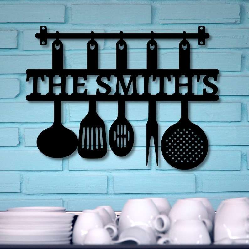 Custom Kitchen Sign, Personalized Kitchen Sign, Metal Kitchen Sign