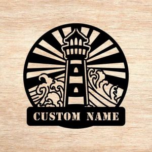 Personalized Lighthouse Metal Sign Welcome Sign Ocean Decor Housewarming Gifts 2