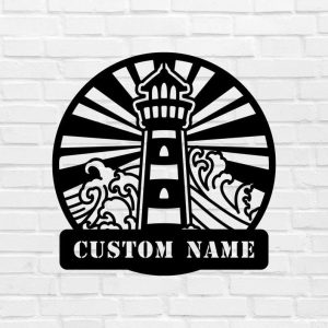 Personalized Lighthouse Metal Sign Welcome Sign Ocean Decor Housewarming Gifts 3