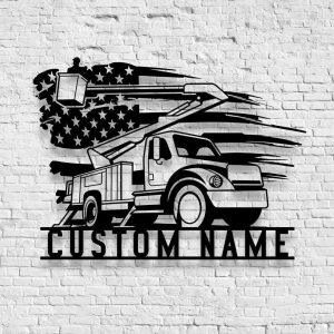 Personalized Us Flag Truck Driver Sign Pick Up Truck Custom Metal