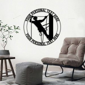 Personalized Lineman Worker Monogram Sign Electrician Home Office Business Custom Metal Sign 2