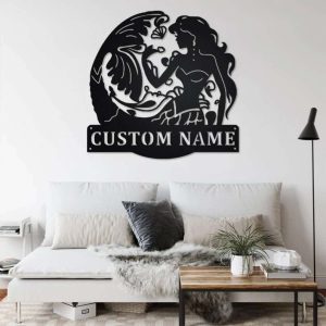 Personalized Mermaid Name Sign Metal Mermaid Wall Art Decoration For Room Home Decor Mermaid Lover Gift 3