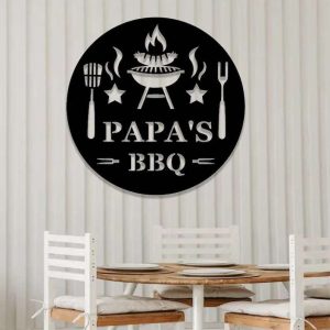 Personalized Metal BBQ Sign Custom Grilling Sign for Dads BBQ Smoker and Grill Metal Wall Art for BBQ Decor and Fathers Day Gift 1