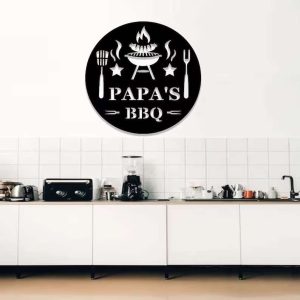 Personalized Metal BBQ Sign Custom Grilling Sign for Dads BBQ Smoker and Grill Metal Wall Art for BBQ Decor and Fathers Day Gift 2