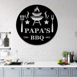 Personalized Metal BBQ Sign Custom Grilling Sign for Dads BBQ Smoker and Grill Metal Wall Art for BBQ Decor and Fathers Day Gift 3