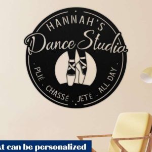 Personalized Metal Ballet Sign Custom Dance Studio Name Metal Wall Art Ballet Shoes Gift for Ballerina