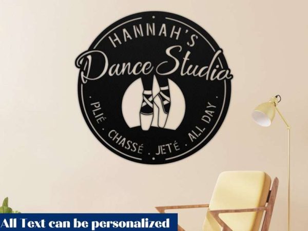 Personalized Metal Ballet Sign Custom Dance Studio Name Metal Wall Art Ballet Shoes Gift for Ballerina