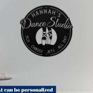 Personalized Metal Ballet Sign Custom Dance Studio Name Metal Wall Art Ballet Shoes Gift for Ballerina