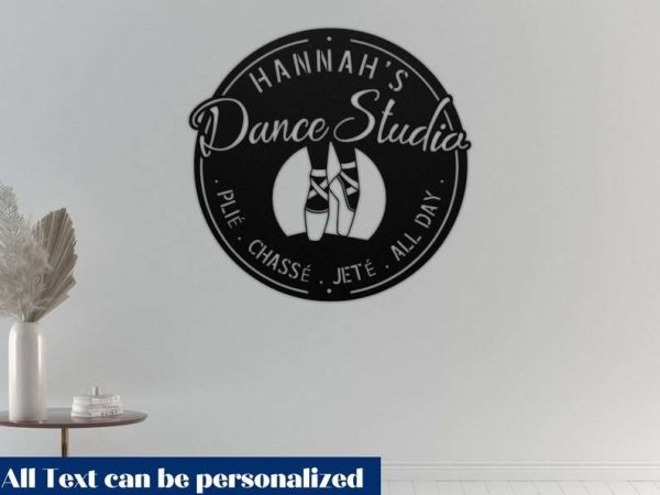 Personalized Metal Ballet Sign Custom Dance Studio Name Metal Wall Art Ballet Shoes Gift for Ballerina