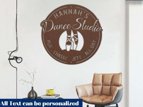 Personalized Metal Ballet Sign Custom Dance Studio Name Metal Wall Art Ballet Shoes Gift for Ballerina