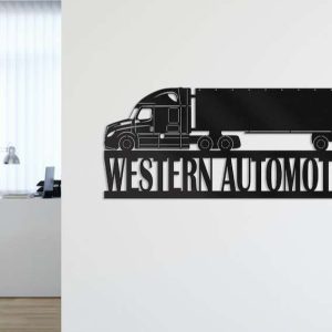 Personalized Metal Truck Sign Dads Garage Custom Metal Sign Trucker Gifts Western Automotive Sign Garage Decor 2