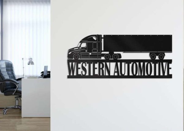 Personalized Metal Truck Sign Dad’s Garage Custom Metal Sign Trucker Gifts Western Automotive Sign Garage Decor