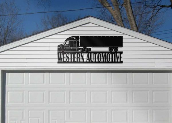 Personalized Metal Truck Sign Dad’s Garage Custom Metal Sign Trucker Gifts Western Automotive Sign Garage Decor