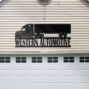 Personalized Metal Truck Sign Dads Garage Custom Metal Sign Trucker Gifts Western Automotive Sign Garage Decor 5