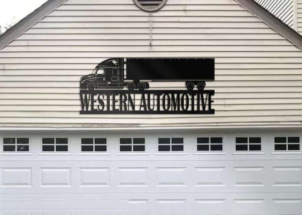 Personalized Metal Truck Sign Dad’s Garage Custom Metal Sign Trucker Gifts Western Automotive Sign Garage Decor