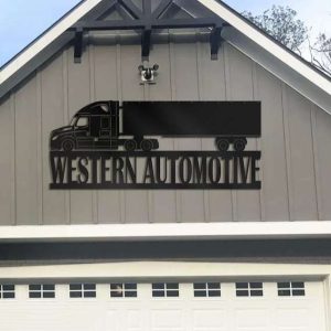 Personalized Metal Truck Sign Dads Garage Custom Metal Sign Trucker Gifts Western Automotive Sign Garage Decor 6