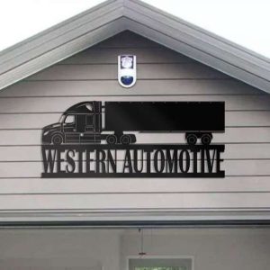 Personalized Metal Truck Sign Dad’s Garage Custom Metal Sign Trucker Gifts Western Automotive Sign Garage Decor