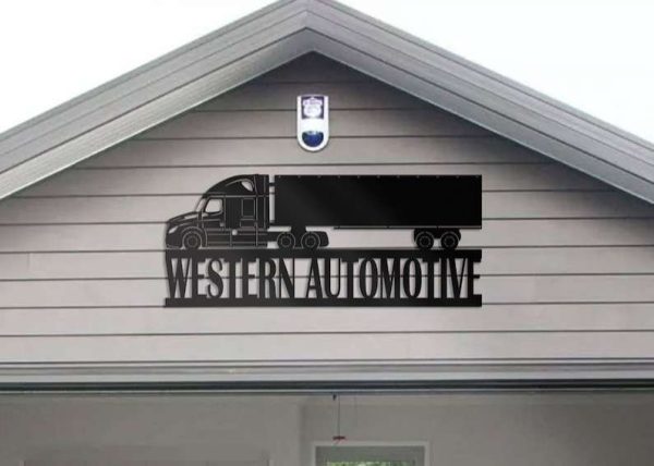 Personalized Metal Truck Sign Dad’s Garage Custom Metal Sign Trucker Gifts Western Automotive Sign Garage Decor