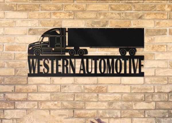 Personalized Metal Truck Sign Dad’s Garage Custom Metal Sign Trucker Gifts Western Automotive Sign Garage Decor