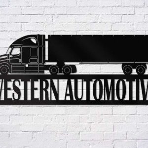 Personalized Metal Truck Sign Dad’s Garage Custom Metal Sign Trucker Gifts Western Automotive Sign Garage Decor