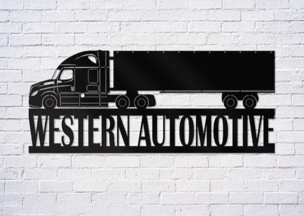 Personalized Metal Truck Sign Dad’s Garage Custom Metal Sign Trucker Gifts Western Automotive Sign Garage Decor