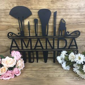 Personalized Monogram Makeup Dorm Room Decor Makeup Artist Name Sign Beauty Salon Custom Metal Sign 2