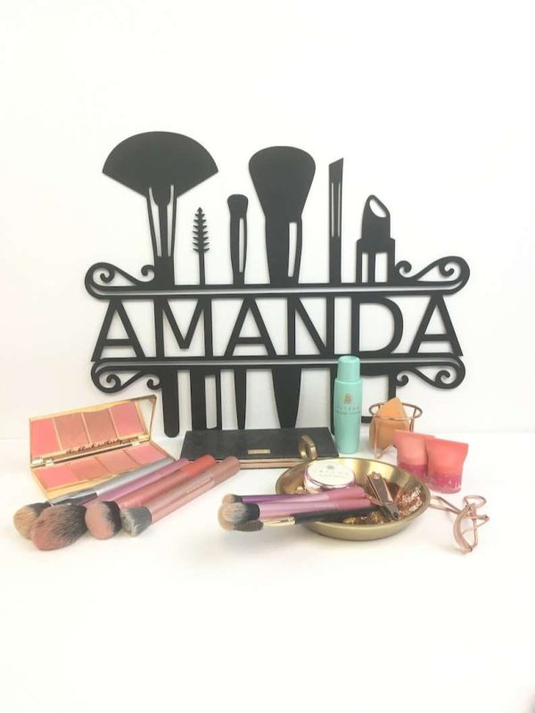 Personalized Monogram Makeup Dorm Room Decor Makeup Artist Name Sign Beauty Salon Custom Metal Sign