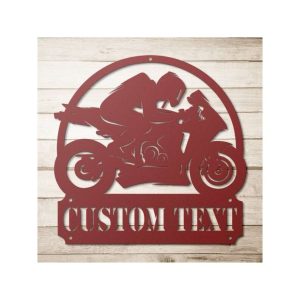 Personalized Motocross Biker Sign Adventure Enthusiast Motorcycle Name Sign Home Decor Rider Decoration Birthday Gifts