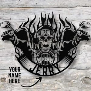 Personalized Motorcycle Sign Ghost Rider Sign Motorcycle Gifts Dad Grandpa Gifts Man Cave Decoration 1