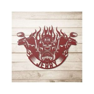 Personalized Motorcycle Sign Ghost Rider Sign Motorcycle Gifts Dad Grandpa Gifts Man Cave Decoration 4