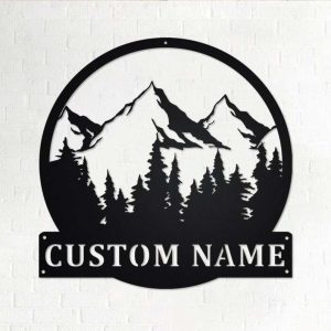Personalized Mountain Forest Camping Custom Metal Sign