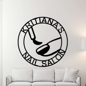 Personalized Nail Salon Business Sign Beauty Salon Wall Decor Custom Metal Sign