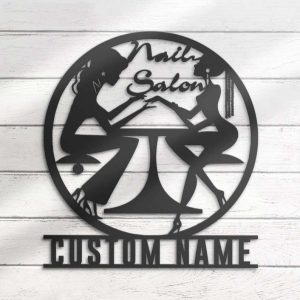 Personalized Nail Salon Name Sign Home Decor Nail Beauty Decoration Custom Metal Sign 4