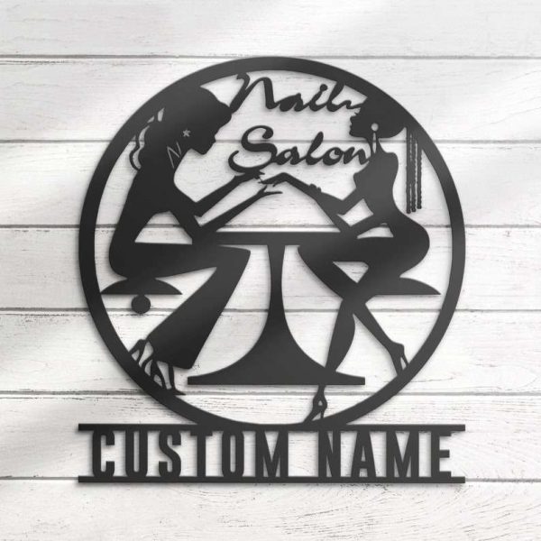 Personalized Nail Salon Name Sign Home Decor Nail Beauty Decoration Custom Metal Sign