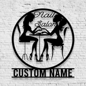 Personalized Nail Tools Shop Name Sign Nail Salon Ideal for Home Shop Decor Custom Metal Sign 2