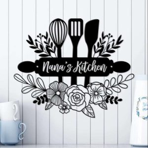 Personalized Nanas Kitchen Metal Sign Kitchen Decor Cooking Gifts Mothers Day Gifts 1