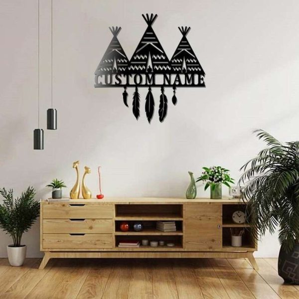 Personalized Native American Teepee Custom Metal Sign