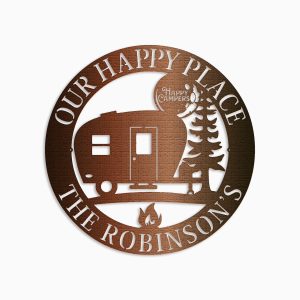 Personalized Our Happy Place Happy Campers RV Custom Metal Sign 4