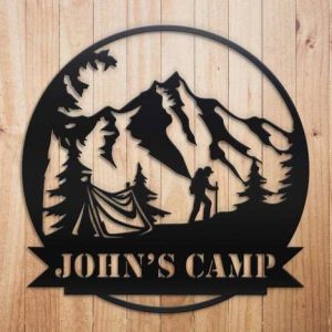 Personalized Outdoor Camping Hiking Mountain Custom Metal Sign