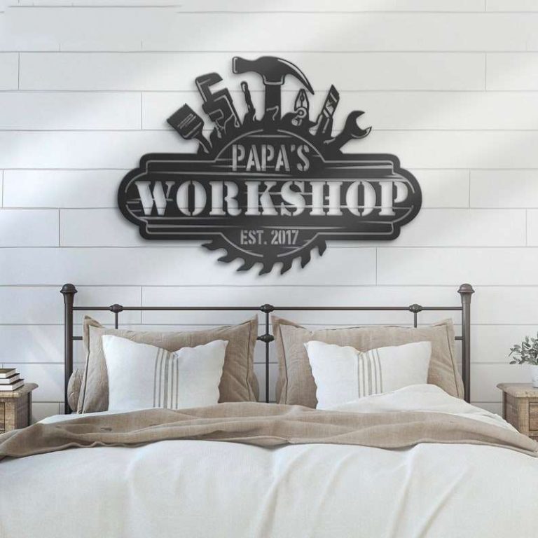 Personalized Papa Workshop Sign Garage Custom Metal Signs Mechanic ...