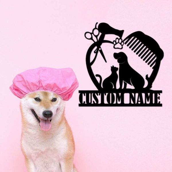 Personalized Pet Grooming Hair Salon Sign Dog Grooming Sign Pet Groomer Sign Barber Gifts