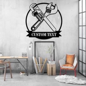 Personalized Plumbing Sign Plumber Gifts Workshop Custom Metal Signs Garage Decor 1