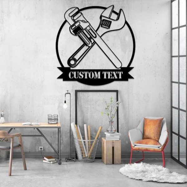 Personalized Plumbing Sign Plumber Gifts Workshop Custom Metal Signs Garage Decor