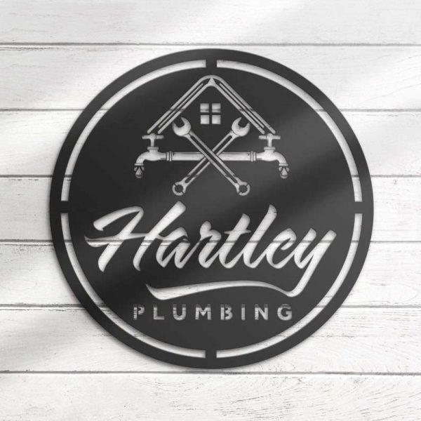 Personalized Plumbing Sign Plumber Name Sign Workshop Custom Metal Signs Garage Sign Man Cave Decor