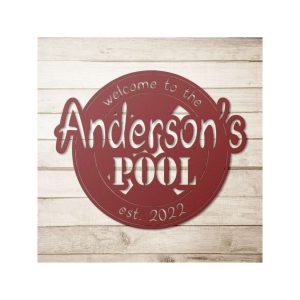 Personalized Pool And Patio Sign Swimming Pool Decor Outdoor Sign Backyard Pool Decor Farmhouse Wall Decor Housewarming Gift 1