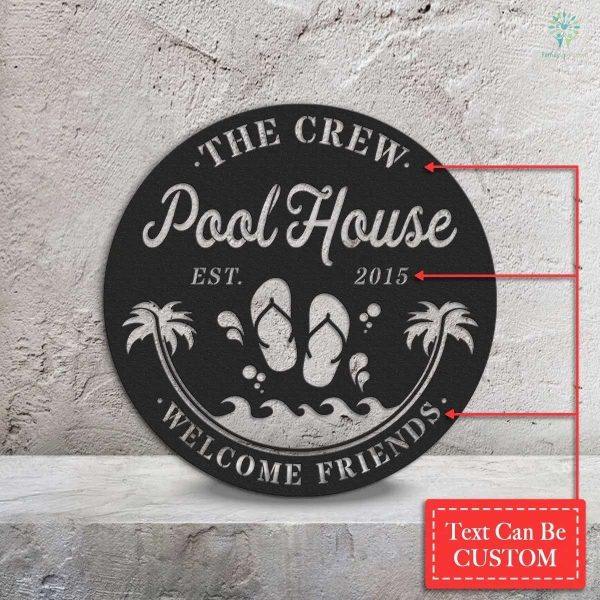 Personalized Pool Bar Sign Beach Bar Sign Pool Decor Flip Flop Sign Palm Tree Sign Pool Gifts Home Decor