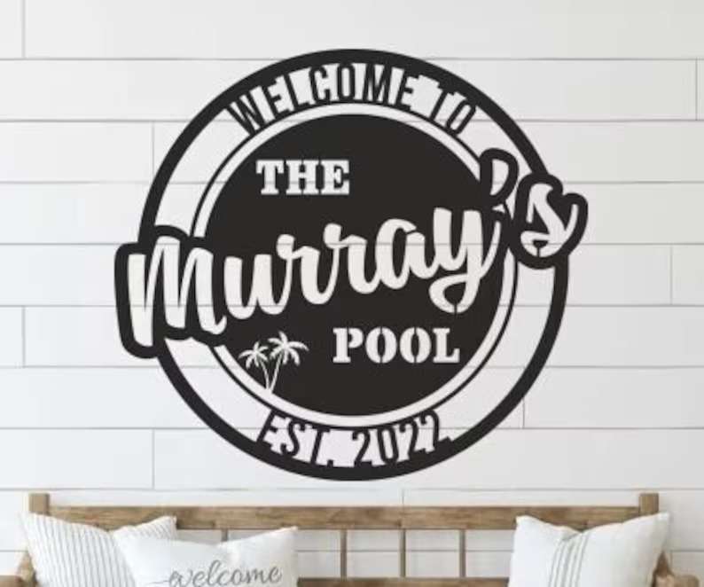 Personalized Pool Bar Signs Backyard Metal Pool Sign Pool Decor Pool Bar Patio Sign Funny Pool