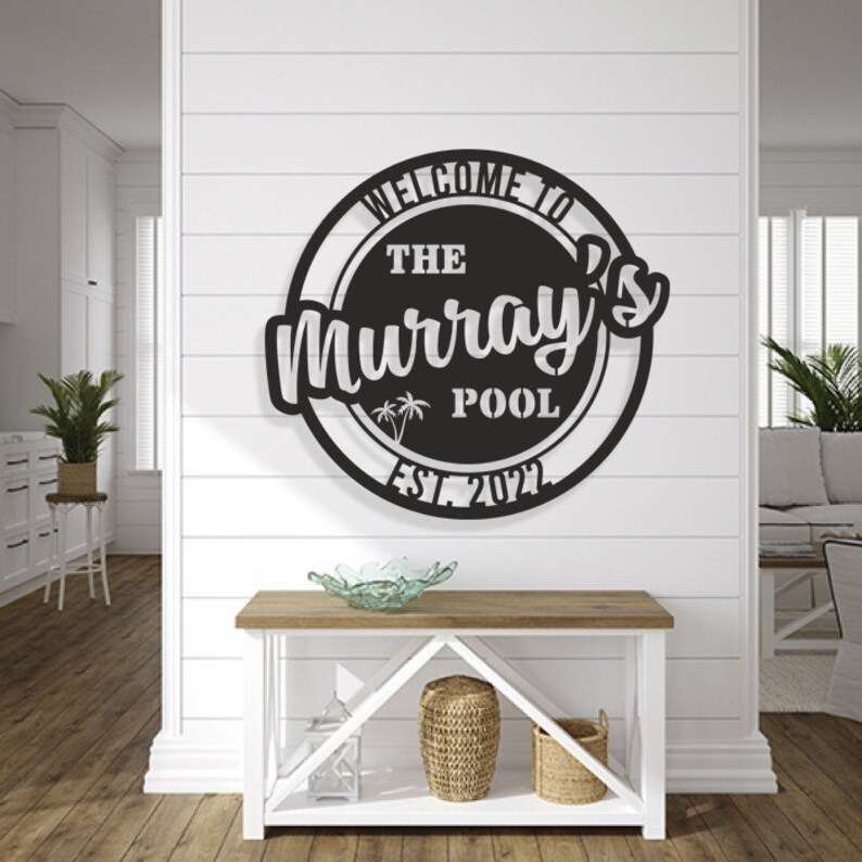Personalized Pool Bar Signs Backyard Metal Pool Sign Pool Decor Pool Bar Patio Sign Funny Pool